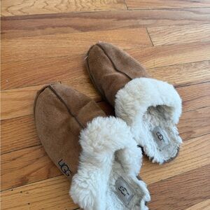 UGG Tan and Cream Cozy Slippers